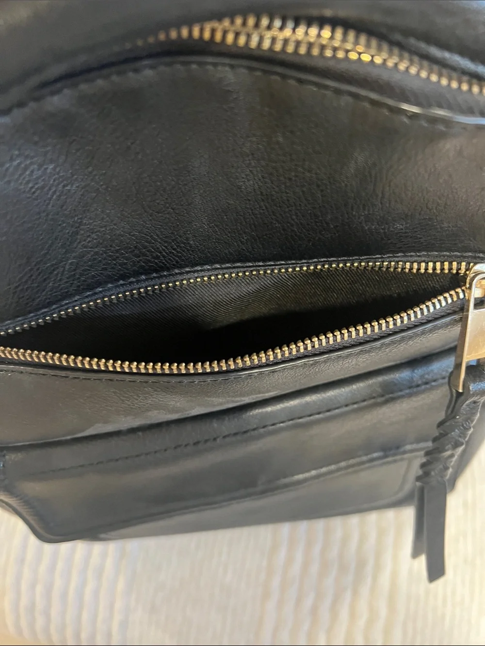 GAP Black Leather Mini Backpack - Sleek Everyday Bag